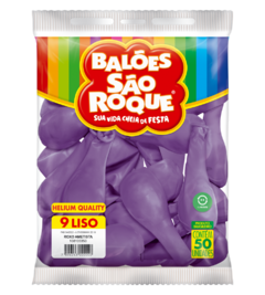 BALÕES SÃO ROQUE ROXO AMETISTA LISO 9 POLEGADAS PC 50 UNIDADES #108105350