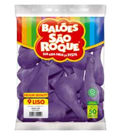 BALÕES SÃO ROQUE ROXO UVA LISO 9 POLEGADAS PC 50 UNIDADES #108105250