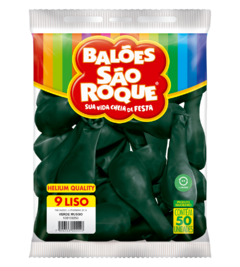 BALÕES SÃO ROQUE VERDE MUSGO LISO 9 POLEGADAS PC 50 UNIDADES #108109250