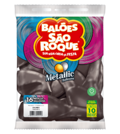 BALÕES SÃO ROQUE CHUMBO METALLIC 16 POLEGADAS PC 10 UNIDADES #116536910