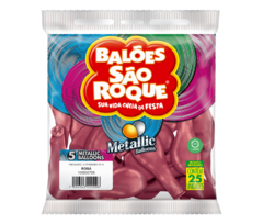 BALÕES SÃO ROQUE ROSA METALLIC 5 POLEGADAS PC 25 UNIDADES #105530725