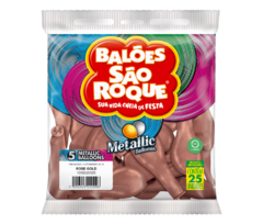 BALÕES SÃO ROQUE ROSE GOLD METALLIC 5 POLEGADAS PC 25 UNIDADES #1055320525