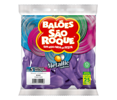 BALÕES SÃO ROQUE ROXO METALLIC 5 POLEGADAS PC 25 UNIDADES #1055313225