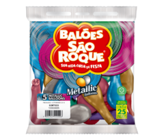 BALÕES SÃO ROQUE SORTIDO METALLIC 5 POLEGADAS PC 25 UNIDADES #105539625