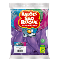 BALÕES SÃO ROQUE ROXO METALLIC 9 POLEGADAS PC 25 UNIDADES #1085313225