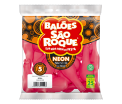 BALÕES SÃO ROQUE ROSA NEON 5 POLEGADAS PC 25 UNIDADES #105120725