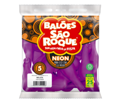 BALÕES SÃO ROQUE VIOLETA NEON 5 POLEGADAS PC 25 UNIDADES #105120825