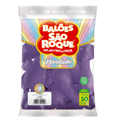 BALÕES SÃO ROQUE LILAS PEROLADO 9 POLEGADAS PC 25 UNIDADES #108193425