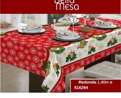 TOALHA DE MESA REDONDA, BELLA MESA, ESTAMPA PRA NATAL, MEDIDAS: 1,40M