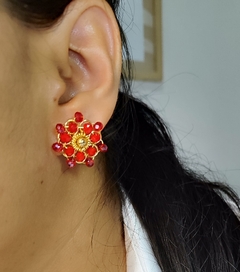 Aretes Flor de alambrismo - (copia) - Jordin