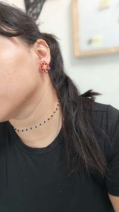 Aretes Flor de alambrismo - comprar en línea