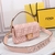 Fendi Baguette Bag in Canvas FℲ Pink: A charming Fendi Baguette bag in canvas with the iconic FF monogram in pink, perfect for adding a touch of elegance to your look.