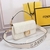 Fendi Baguette Bag in Canvas FℲ White: A stunning Fendi Baguette bag in canvas featuring the iconic FF monogram in white, adding a touch of sophistication to your style.