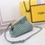 Bolsa Fendi First Small Interlaced Leather Green: Uma bolsa pequena da Fendi em couro entrelaçado na cor verde, perfeita para um toque de sofisticação e estilo em qualquer ocasião.