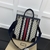 Bolsa Gucci Tote Ophidia GG Supreme Bege e Azul: Uma deslumbrante bolsa de luxo com o clássico padrão GG da Gucci em tons de bege e azul, perfeita para um visual elegante e moderno.