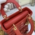 Lady Dior Small Cannage Lambskin Red Bag: Elegant red leather bag, with Dior's classic cannage pattern, ideal for adding a touch of sophistication and vibrant style to your look.