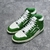 Amiri Skel Top Hi "Green/White" Sneakers: Green high-top shoes with white details, modern design from the Amiri brand.