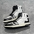 Amiri Skel Top Hi "White/Black" Sneakers: White high shoes with black details, modern design from the Amiri brand.