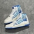 Amiri Skel Top Hi "White/Light Blue" Sneakers: White high shoes with light blue details, modern design from the Amiri brand.