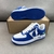 Louis Vuitton x Nike Air Force 1 Low By Virgil Abloh Blue/White Sneakers: A pair of sneakers with a blue and white design, the result of a collaboration between Louis Vuitton and Nike, created by Virgil Abloh.