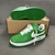 Tênis Louis Vuitton x Nike Air Force 1 Low By Virgil Abloh Green: Um par de tênis na cor verde, parte da colaboração entre Louis Vuitton e Nike, desenhado por Virgil Abloh.