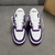 Louis Vuitton x Nike Air Force 1 Low By Virgil Abloh Purple/White Sneakers: A pair of purple and white sneakers, a collaboration between Louis Vuitton and Nike with an exclusive design by Virgil Abloh.