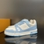 Sky Blue LV Trainer Sneakers: These light blue Louis Vuitton sneakers are an elegant and versatile option to complement any casual look.