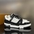 LV Trainer Monogram Denim Black/White Sneakers: These Louis Vuitton sneakers feature black and white monogram denim details for a sleek, contemporary look.