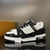 LV Trainer Monogram Denim Black/White Sneakers: These Louis Vuitton sneakers feature black and white monogram denim details for a sleek, contemporary look.