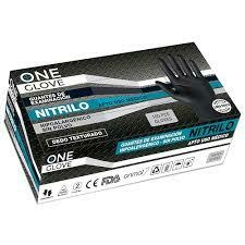 Guantes De Nitrilo Negro Resistente Reforzado Caja X 100u