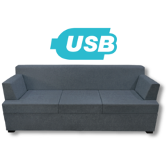 SILLÓN 3 CUERPOS LIVING BOX EN CAJA PUERTO USB CHENILLE