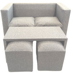 Imagen de JUEGO DE LIVING COMBO SILLON 2CUERPOS + MESA + 2PUFF CHENILLE