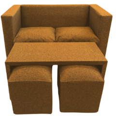 JUEGO DE LIVING COMBO SILLON 2CUERPOS + MESA + 2PUFF CHENILLE