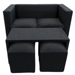 JUEGO DE LIVING COMBO SILLON 2CUERPOS + MESA + 2PUFF CHENILLE - comprar online