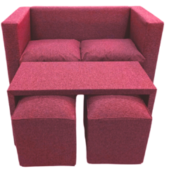 JUEGO DE LIVING COMBO SILLON 2CUERPOS + MESA + 2PUFF CHENILLE en internet