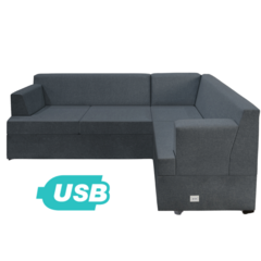 SILLÓN ESQUINERO 2+2 LIVING BOX EN CAJA USB CHENILLE - ORIENT. IZQUIERDA