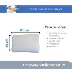 SET X2 ALMOHADA VISCOELÁSTICA PREMIUM 61X40X14 MEMORIA CON FUNDA - comprar online