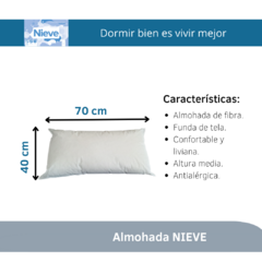 COMBO X2 ALMOHADA REAL NIEVE FIBRA VIRGEN SILICONADA 70X40cm - tienda online