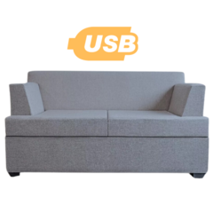 SILLÓN 2 CUERPOS LIVING BOX EN CAJA PUERTO USB CHENILLE