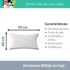 ALMOHADA REAL BRISA SIN FAJA FIBRA VELLÓN SILICONADO 70X40 CM. - comprar online