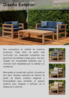 MUEBLES DE EXTERIOR EN PVC 2 CUERPO + ALMOHADONES TELA NAUTICA en internet