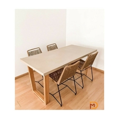 juego mesa base madera + tapa micro 160x80 + 6 sillas Amsterdam 20% de descuento en efectivo en internet