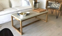 Mesa ratona base madera Maciza + tapa microcemento