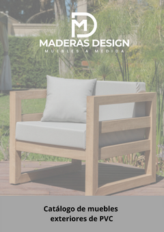 MUEBLES DE EXTERIOR EN PVC 1 CUERPO + ALMOHADONES TELA NAUTICA - Maderas Design