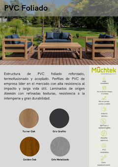 Imagen de MUEBLES DE EXTERIOR EN PVC 3 CUERPO + ALMOHADONES TELA NAUTICA