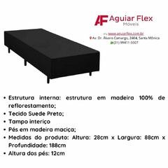 Box Solteiro Premium com Borda Suede Preto - comprar online