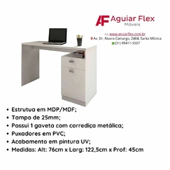 Mesa Para Computador Escrivaninha Delta 1 Gaveta e 2 Portas - AGUIAR FLEX MÓVEIS LTDA