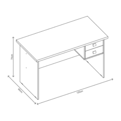 Mesa Para Computador Escrivaninha Taurus 120x60 Com 02 Gavetas - AGUIAR FLEX MÓVEIS LTDA