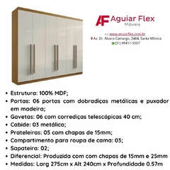 Guarda Roupa Casal Da Vinci 6 Portas - AGUIAR FLEX MÓVEIS LTDA