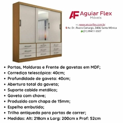 Guarda Roupa Casal Meridian 3 Portas e 9 Gavetas